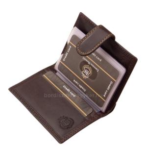 Porte-cartes en cuir véritable dans une boîte cadeau marron Lorenzo Menotti LOR2038