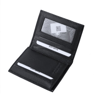 Porte-cartes en cuir véritable dans une boîte cadeau La Scala ADQ1008 noir