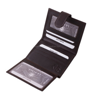 Porte-cartes en cuir véritable dans une boîte cadeau La Scala ADQ1008/T marron