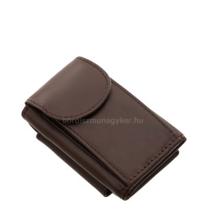 Genuine leather small wallet with key ring La Scala Luxury LNR09 brown