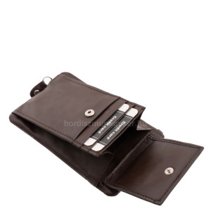Genuine leather key holder with coin pocket La Scala Luxury LNR11 brown