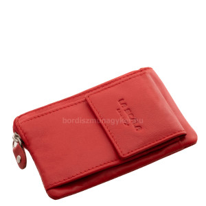 Genuine leather key holder with coin pocket La Scala Luxury LNR11 red