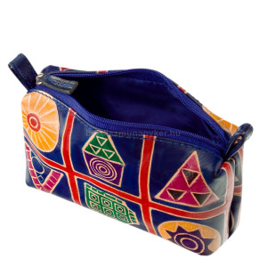 Valódi bőr neszeszer mintás felülettel Giultieri S1007A kék