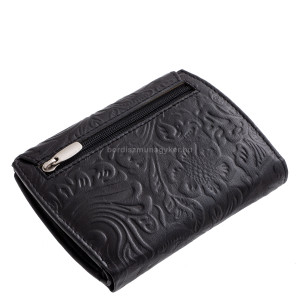 Floral women's wallet black Sylvia Belmonte IM02