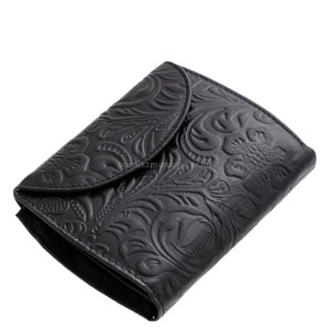 Floral women's wallet black Sylvia Belmonte IM02