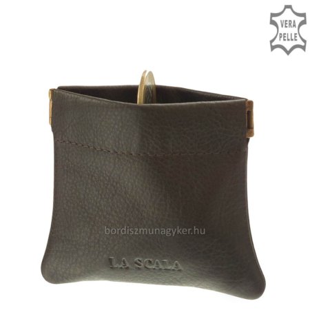 Leather coin holder La Scala M-004 brown