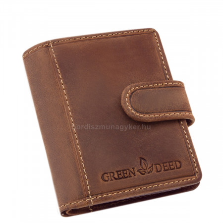 Leather men's card holder with switch GreenDeed brown GDC2038/T