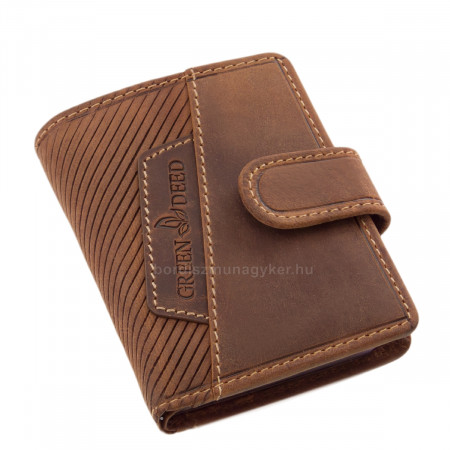 Leather men's card holder with switch GreenDeed brown GDG2038/T