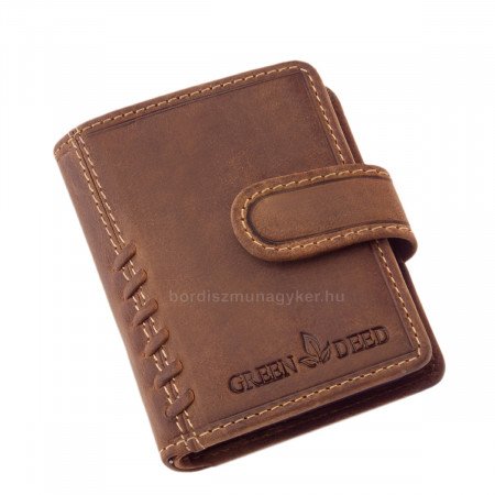 Kožni muški držač za kartice s prekidačem GreenDeed smeđi GDJ2038/T