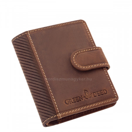 Kožni muški držač za kartice s prekidačem GreenDeed smeđa-tamno smeđa-smeđa GDE2038/T
