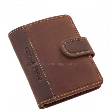 Skórzane etui na karty męskie z włącznikiem GreenDeed brązowo-ciemny brąz GDB2038/T