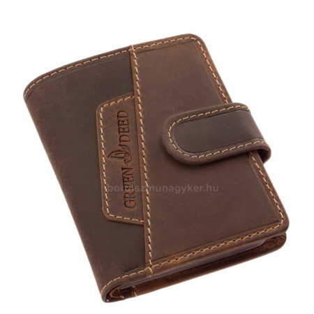 Leather men's card holder with switch GreenDeed brown-dark brown GDD2038/T