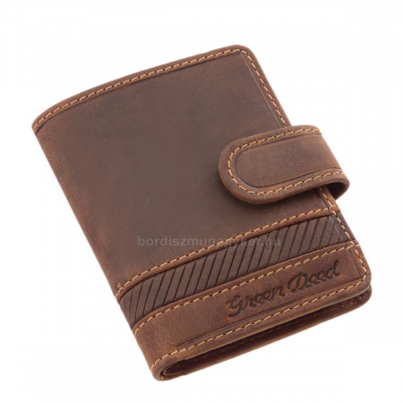 Leather men's card holder with switch GreenDeed brown-dark brown GDL2038/T