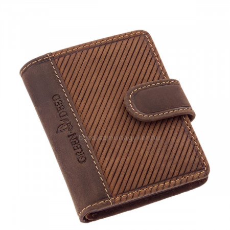 Usnjeno moško držalo za kartice s stikalom GreenDeed rjavo-temno rjavo GDM2038/T