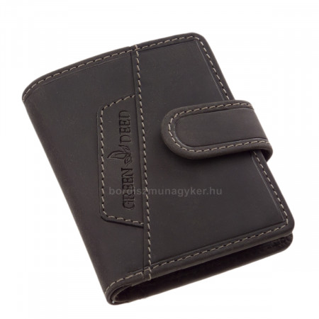 Leather men's card holder with switch GreenDeed black GDD2038/T