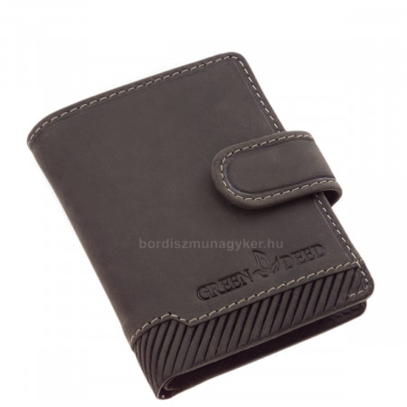 Herren-Kartenetui aus Leder mit Schalter GreenDeed schwarz GDI2038/T