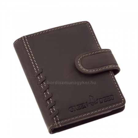 Usnjeno moško držalo za kartice s stikalom GreenDeed črno GDJ2038/T