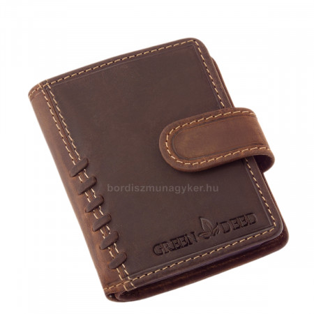 Usnjen moški kartonček s stikalom GreenDeed temno rjavo-rjav GDJ2038/T