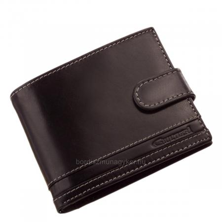 Usnjena moška denarnica s stikalom Giultieri GCS6002L/T črna