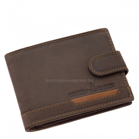 Bőr férfi pénztárca átkapcsolóval GreenDeed barna AFK08/T