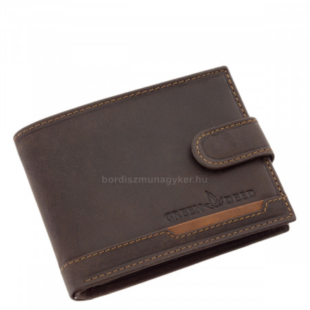 Leather men's wallet with toggle GreenDeed brown AFK1021/T