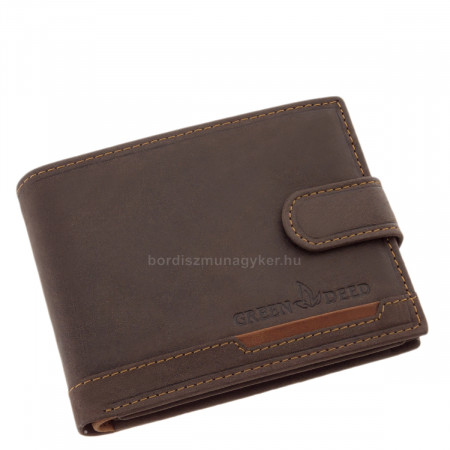 Læder pung til mænd med toggle GreenDeed brun AFK1027/T