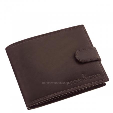 Portafoglio da uomo in pelle con interruttore GreenDeed marrone AGD1021/T