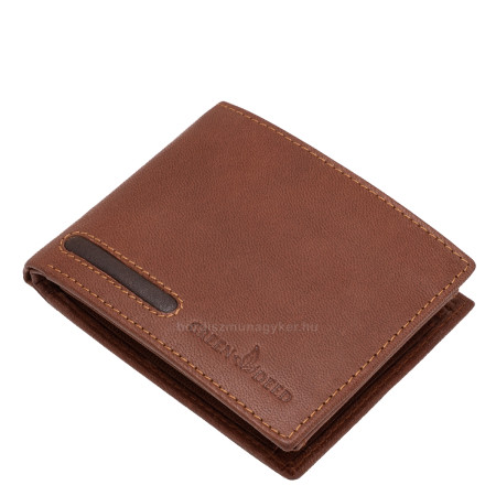 Leather men's wallet with toggle GreenDeed brown SGD1021