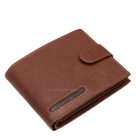 Portafoglio da uomo in pelle con chiusura a scatto GreenDeed marrone SGD1021/T