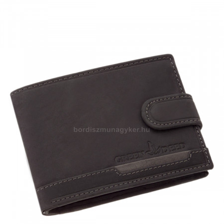 Usnjena moška denarnica s stikalom GreenDeed črna AFK08/T