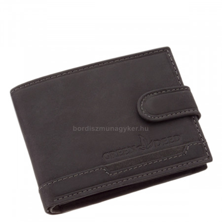 Leather men's wallet with toggle GreenDeed black AFK102/T