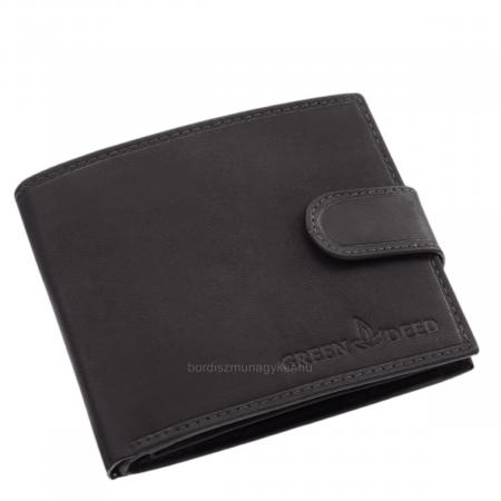 Bőr férfi pénztárca átkapcsolóval GreenDeed fekete AGD6002L/T