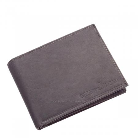 Skórzany portfel męski z zatrzaskiem GreenDeed szary AGD1021