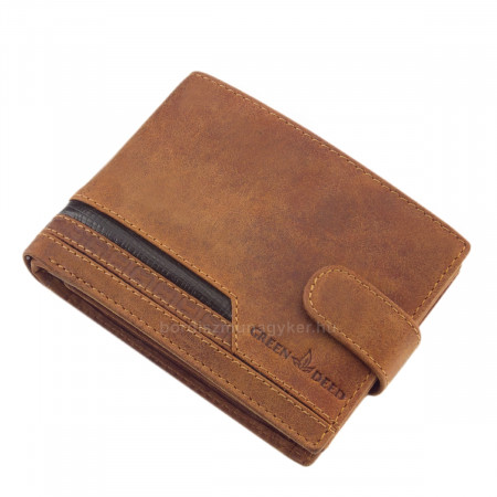 Usnjena moška denarnica s preklopom GreenDeed svetlo rjava AFG6002L/T