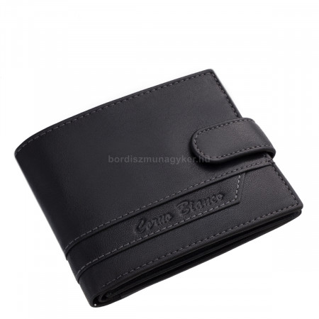 Skórzany portfel męski w pudełku prezentowym w kolorze czarnym SCB09/T
