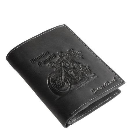 Bőr irattartó pénztárca motoros mintával GreenDeed CHOP3072 fekete