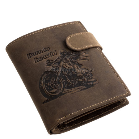 Bőr irattartó pénztárca motoros mintával GreenDeed CHOP3072/T barna