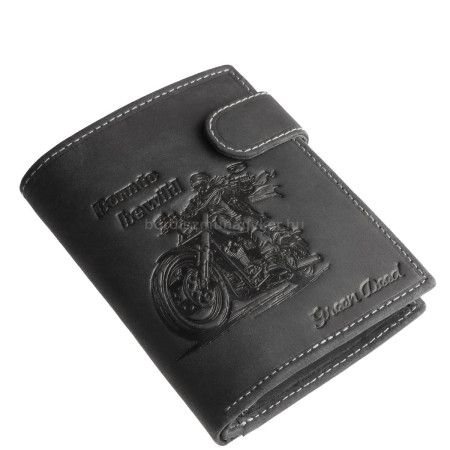Bőr irattartó pénztárca motoros mintával GreenDeed CHOP3072/T fekete