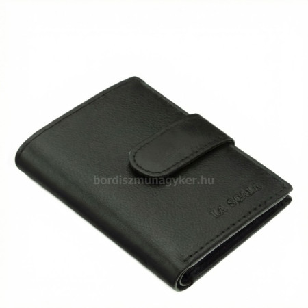 Leren pasjeshouder met schakelaar La Scala DCO2038 / T zwart