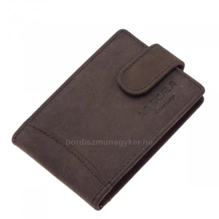 Bőr kártyatartó átkapcsolóval vadászbőr La Scala Luxury LSH30809/T barna