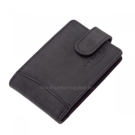 Leather card holder with switch hunting leather La Scala Luxury LSH30809/T black