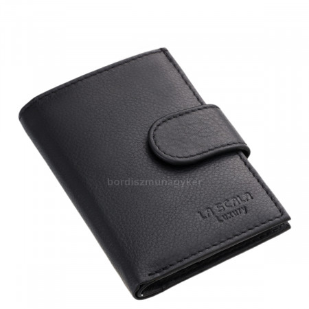 Bőr kártyatartó LA SCALA Luxury valódi bőrből LAS2038/T fekete