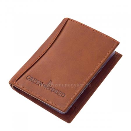 Leather card holder with RFID blocker light brown GreenDeed ADL2038