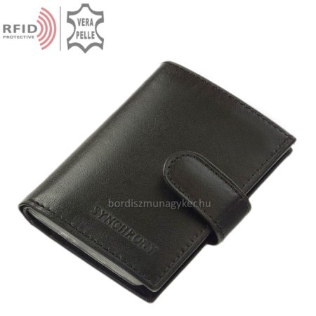 Кожен държач за карта с RFID защита черен RG2038