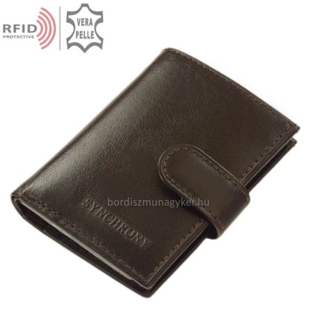 Bőr kártyatartó RFID védelemmel sötétbarna RG2038
