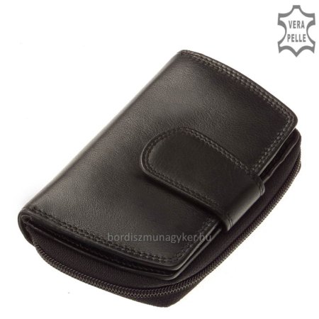 Leather women's wallet VESTER VP04 black