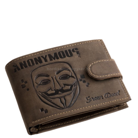 Bőr pénztárca Anonymous mintával GreenDeed ANON1021/T barna