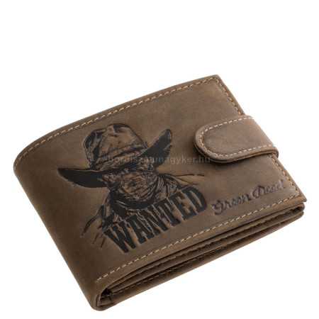 Portafoglio in pelle con motivo bandito GreenDeed WANT1021/T marrone