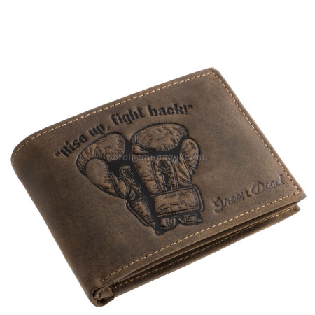 Bőr pénztárca bokszkesztyű mintával GreenDeed BOXI1021 barna