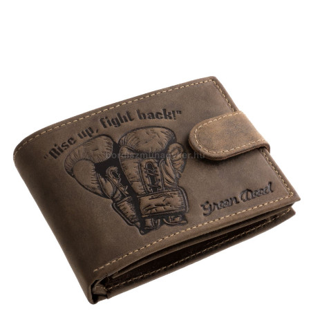 Bőr pénztárca bokszkesztyű mintával GreenDeed BOXI1021/T barna